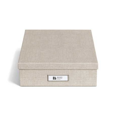 CAJA ORG C/TAPA PAPEL NATURAL-BEIGE OSKAR