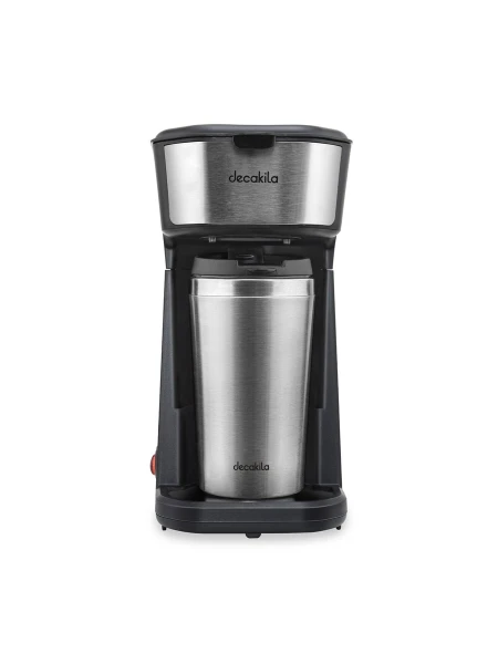 CAFETERA CON VASO TÉRMICO NEGRO