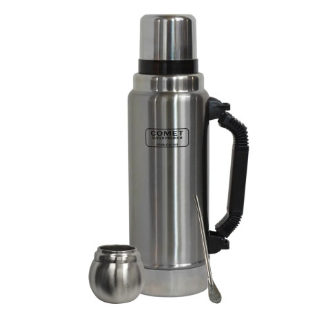 Set Matero Termo 1,25L + Mate 120ML + Bombilla Regalo Comet Plateado