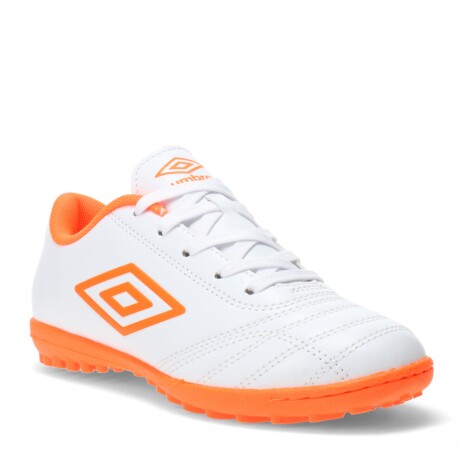 Championes de Fútbol 5 Infantiles Umbro Classico II Blanco - Anaranjado