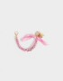 Llavero Metal Llavero Y Charm Con Trenza Bandana - Rosa Claro