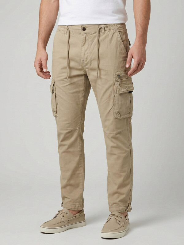 PANTALON CARGO AJUSTABLE BEIGE