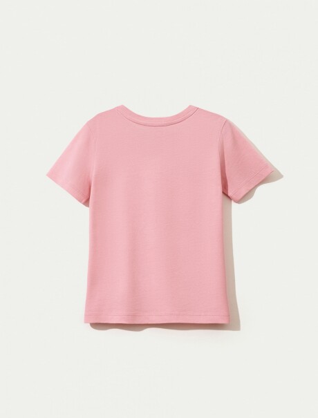 CAMISETA BÁSICA INFANTIL CON ESTAMPA ROSADO