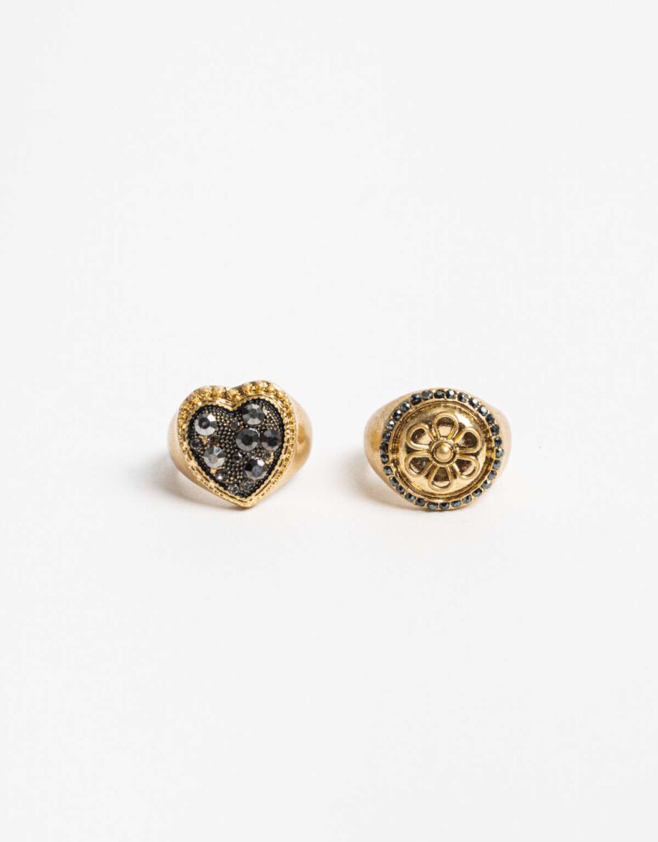 Sets Anillos Barroco - Dorado Antique Gold 