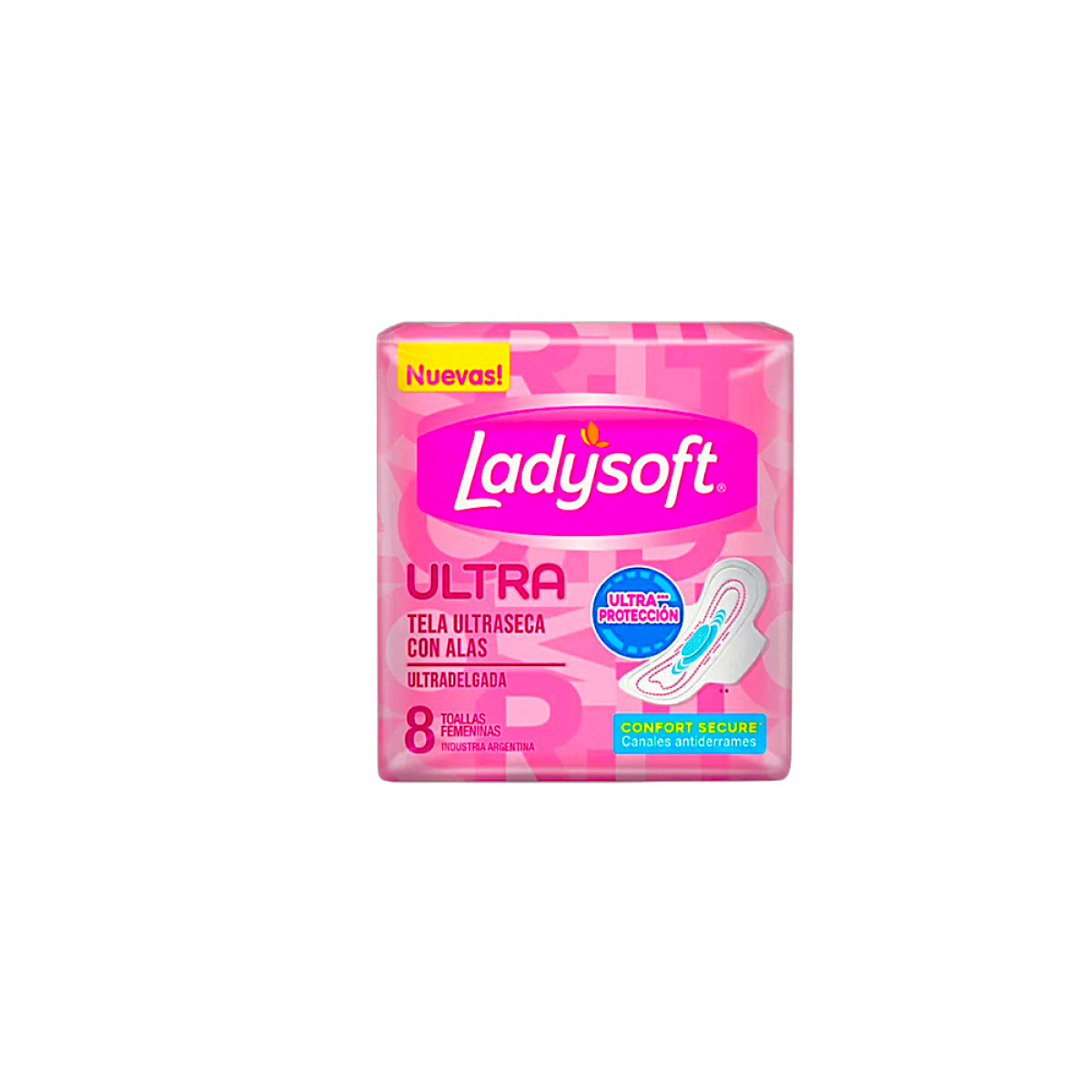 LADYSOFT TOALLA UD T.SECA C/ALAS X 8 UN 