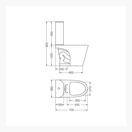 JUEGO INODORO, TAPA Y MOCHILA FERRUM LINEA MARINA descarga a 25 cms. BLANCO