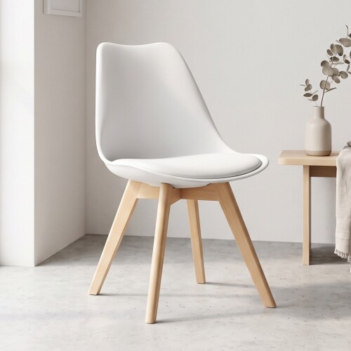 Silla de Comedor asiento Acolchonado - Eames Blanco