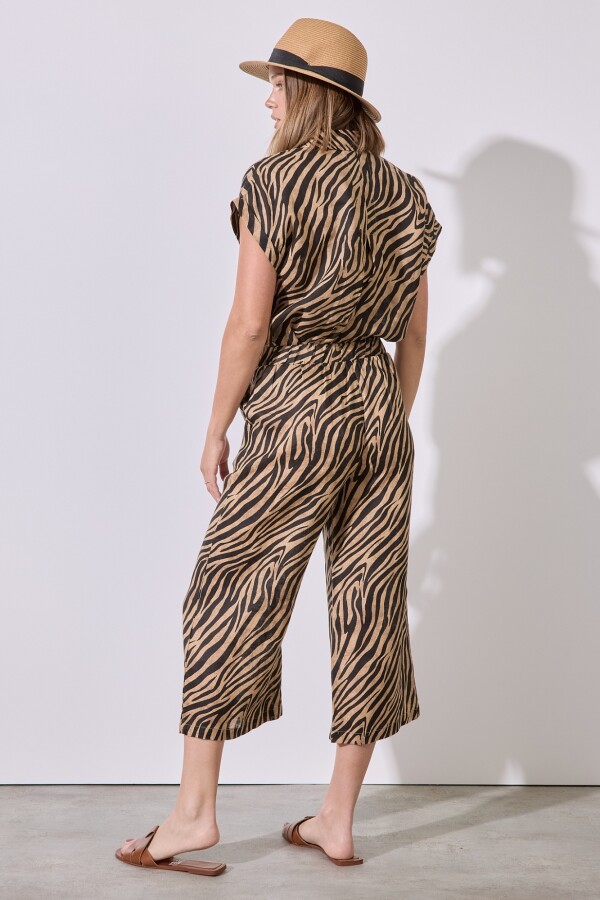 Pantalon Lino Wild NEGRO/BEIGE