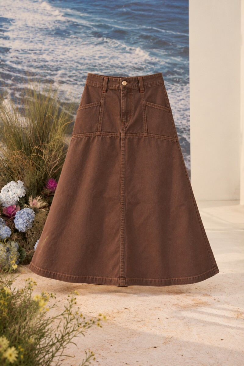 FALDA POMELA DENIM Chocolate