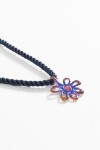 Collar cordón dije flor acrílico multicolor multicolor