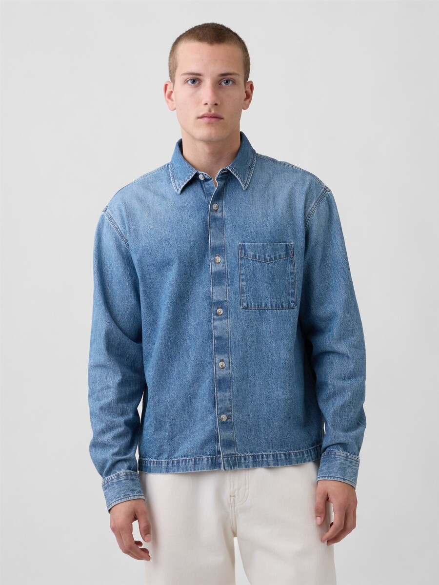 Campera De Jean Hombre - Medium Wash 