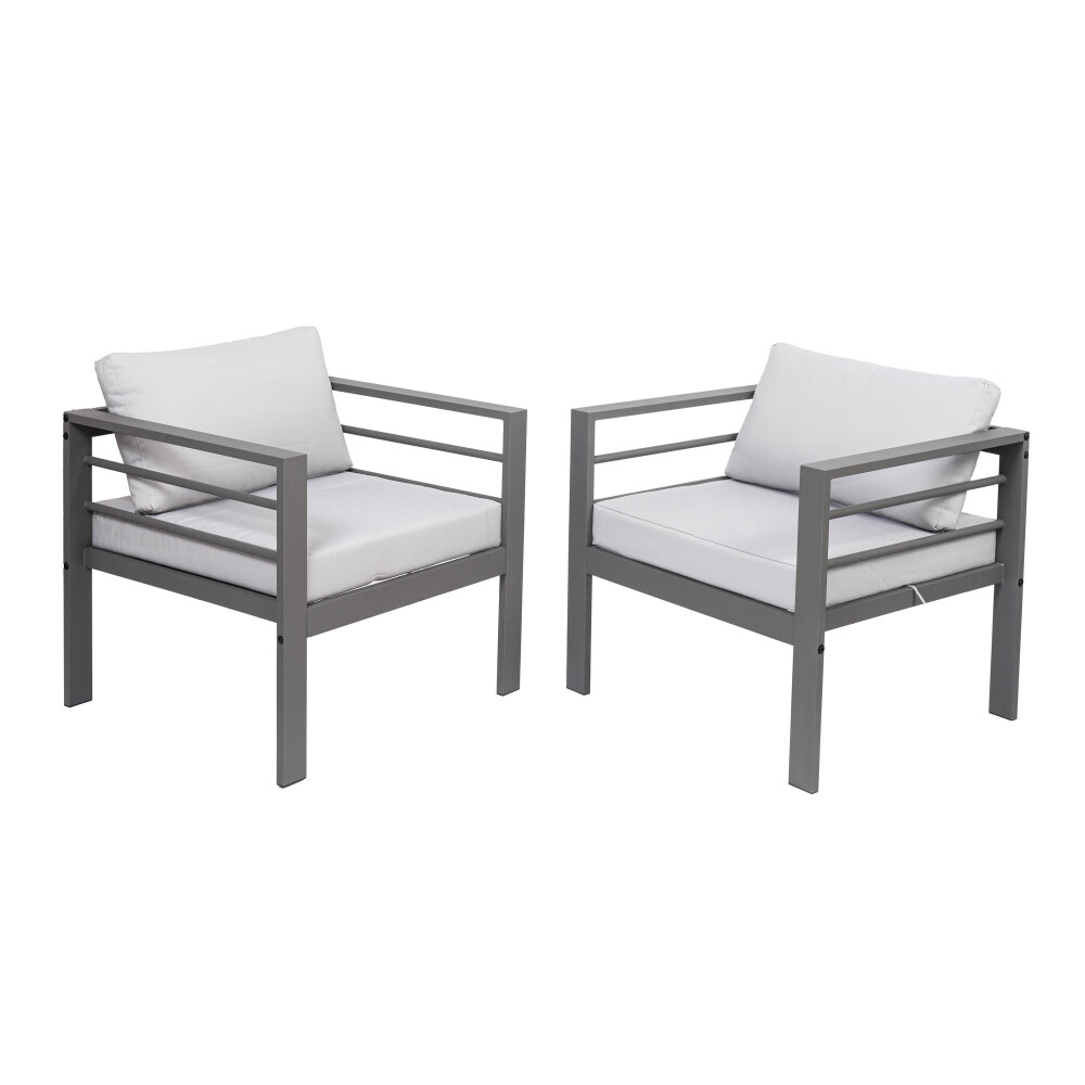 SET DE LIVING ALUMINIO GRIS SIRACUSA 5 PIEZAS