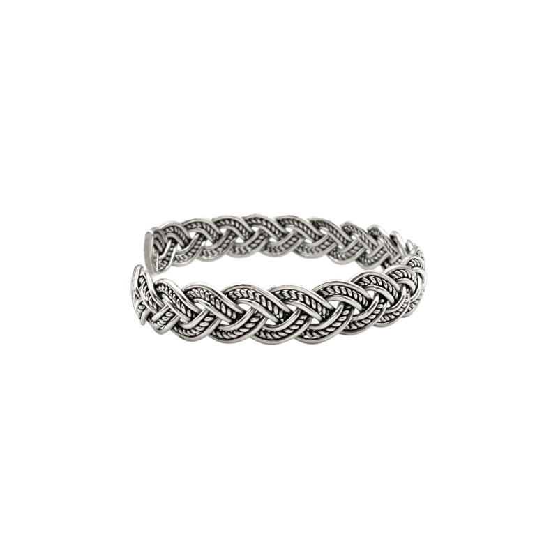 Brazalete trenzado tailandes-Plata 925-Sin Piedra-BR3000 sinpiedra