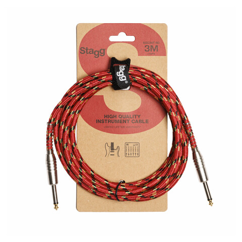 Cable guitarra Stagg SGC3VTRD 3m rojo Cable guitarra Stagg SGC3VTRD 3m rojo