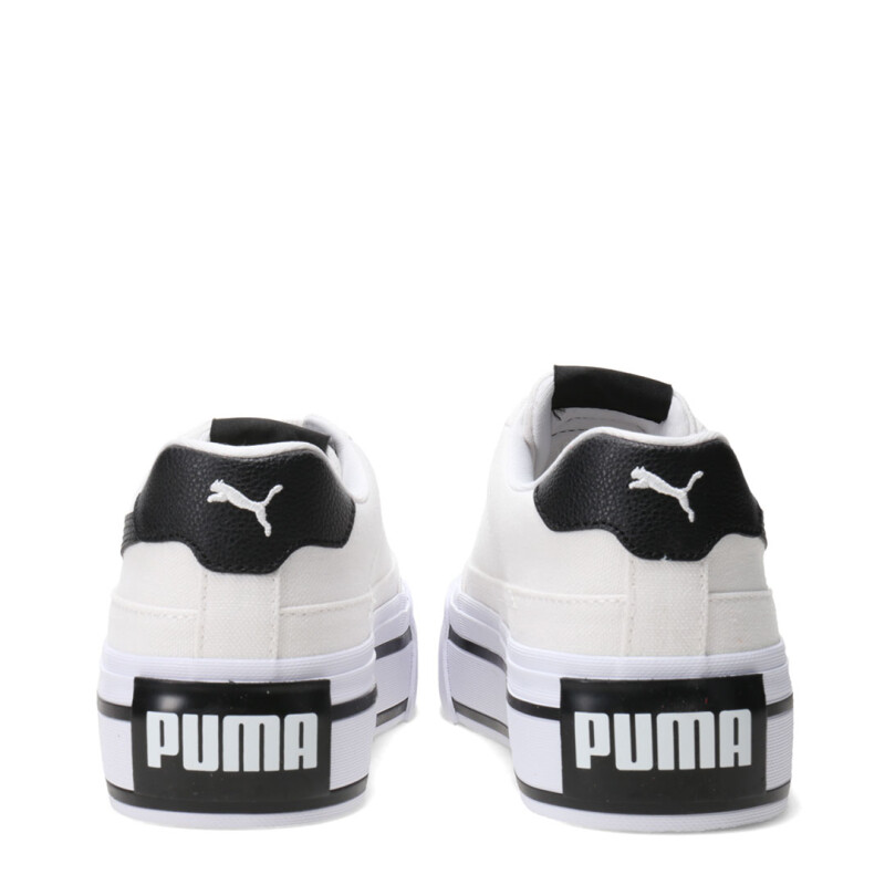 Championes de Mujer Puma Court Classic Vulc Fs Plataforma Blanco - Negro
