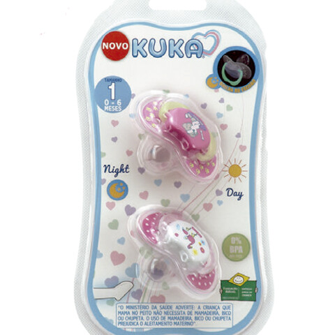 Pack x2 Chupete día y noche Kuka Rosa