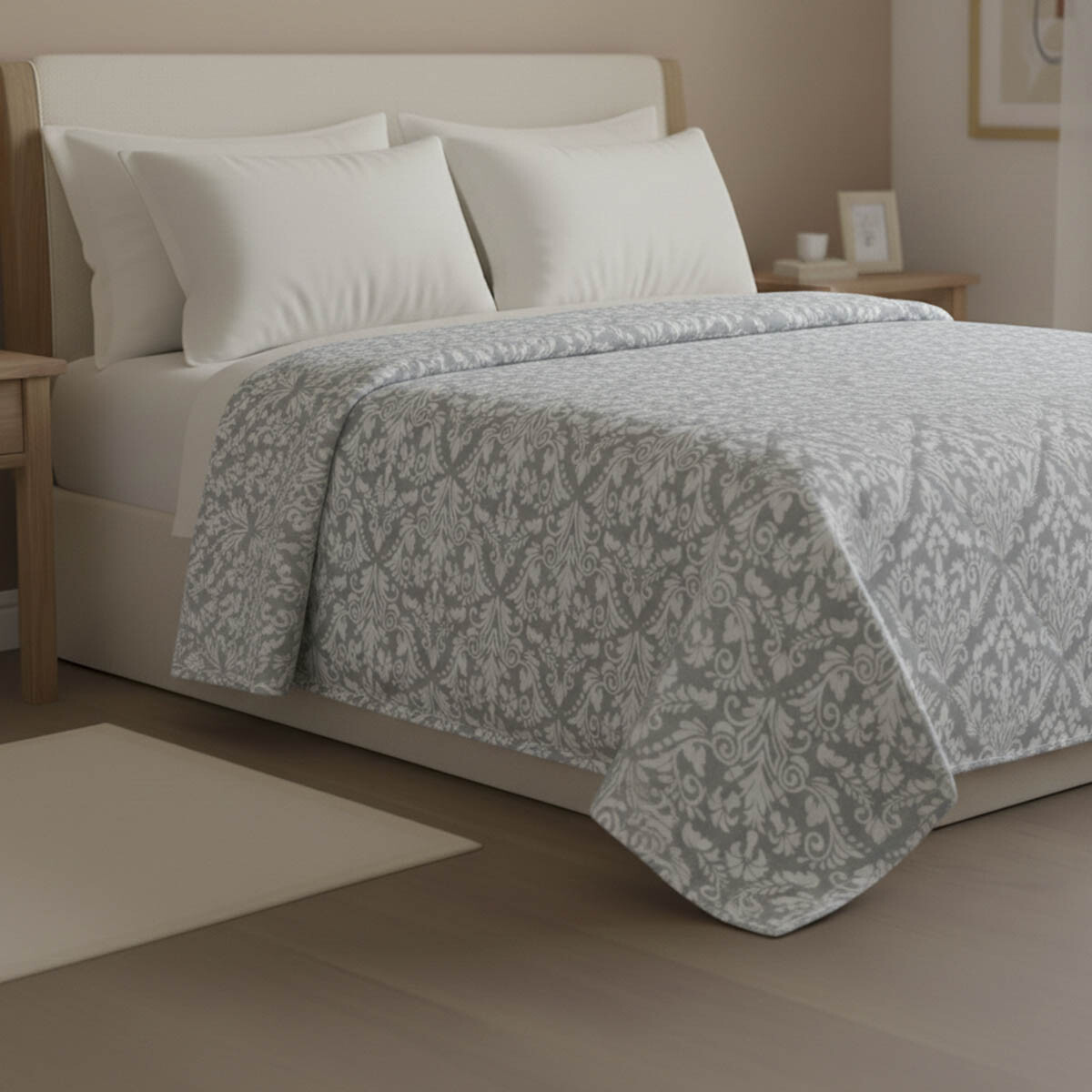 Colcha Estampada Microfibra Richmond 2 Plazas 220 x 240 cm - 255-2 ARABESCO GRIS 