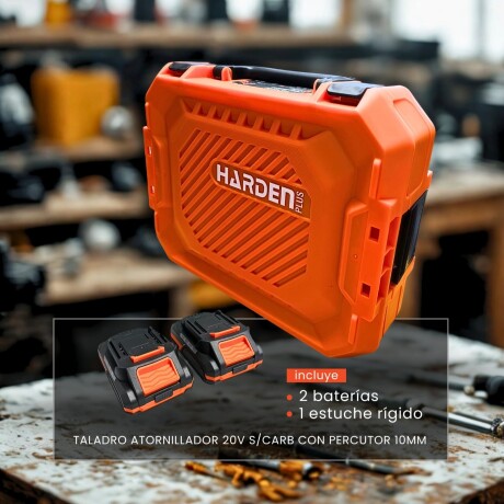 TALADRO ATORNILLADOR 20V S/CARB C/PERCUTOR 13MM 2BAT 2AMP HARDEN ++ N/a