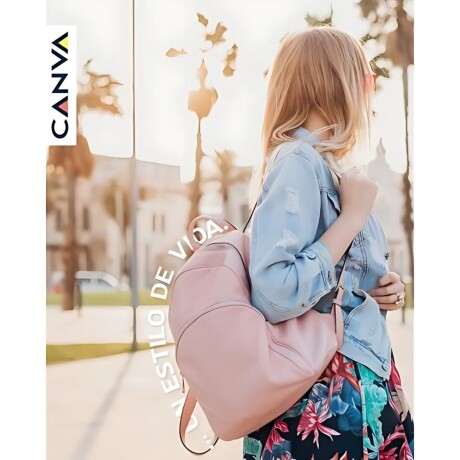 Bandolera Canva Osaka beige con compartimentos funcionales Beige