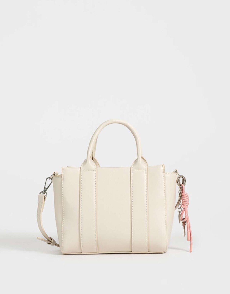 Cartera City Con Charm - Blanco Crudo 