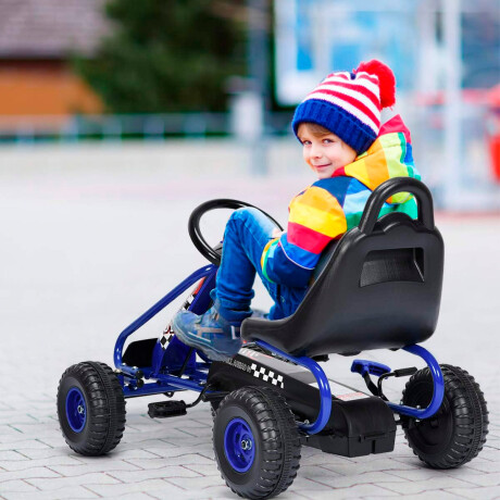 Auto Karting A Pedal Cuatriciclo Con Freno Para Niño Azul