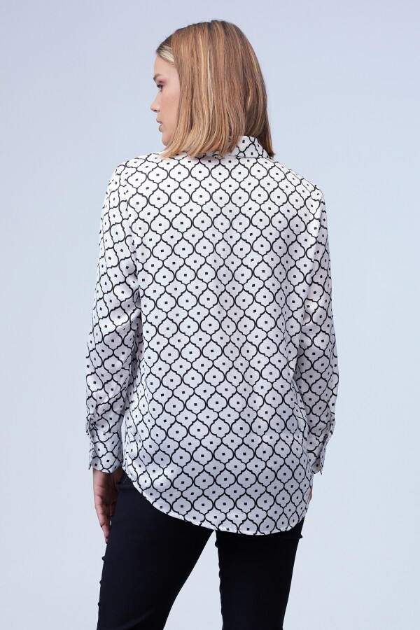 Camisa Satén Print BLANCO/NEGRO