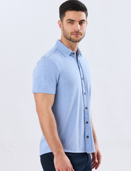CAMISA PIQUÉ LISA Celeste