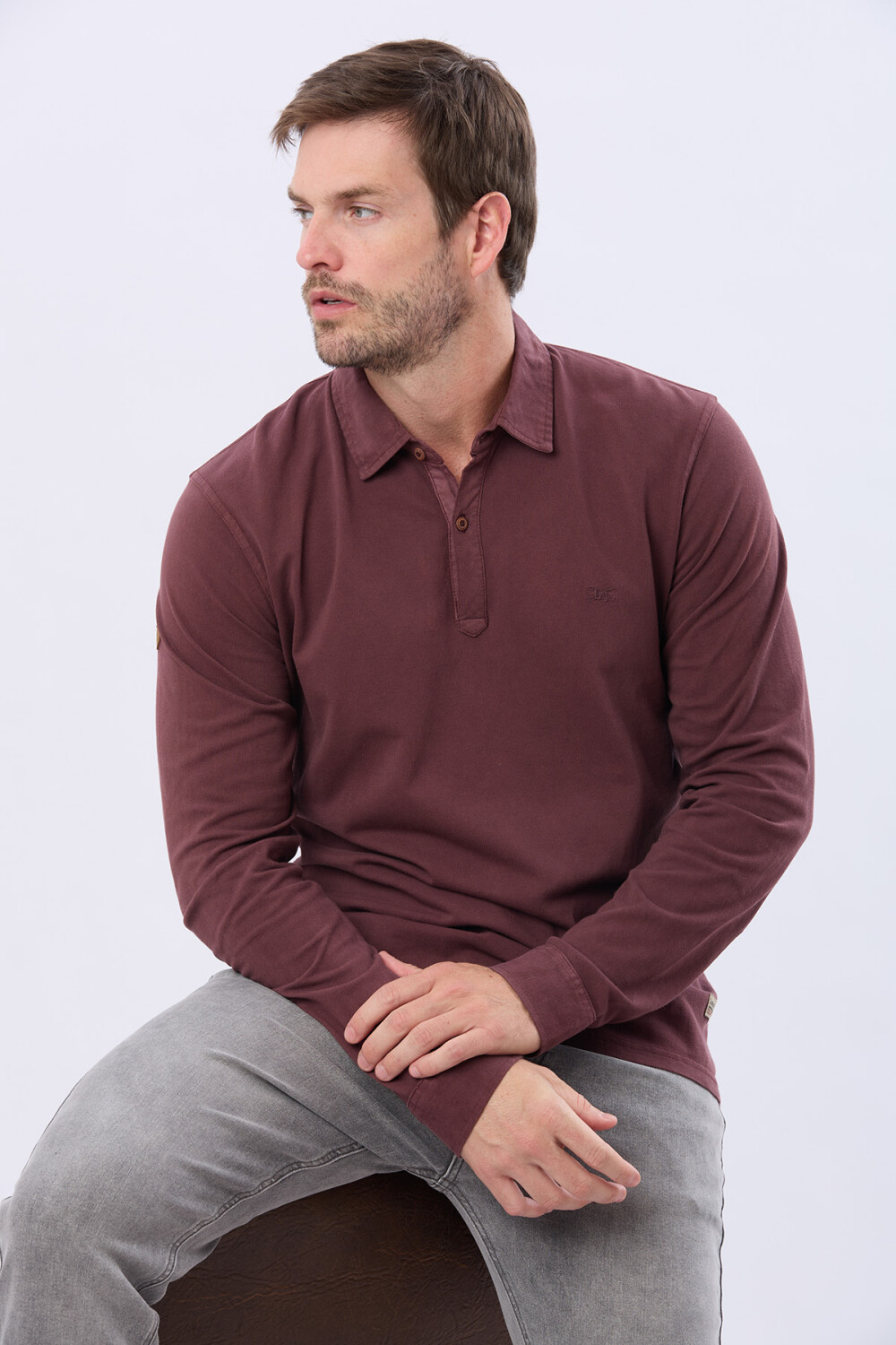 REMERA POLO LISA PIQUE Bordo