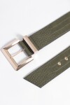 Cinturon croco con hebilla cuadrada verde
