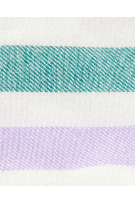 Set tres piezas de algodón, short, blusa y vincha, diseño a rayas Sin color