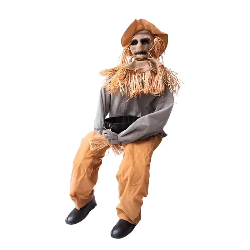 Figura de espantapájaros de Halloween con cuenco Figura de espantapájaros de Halloween con cuenco