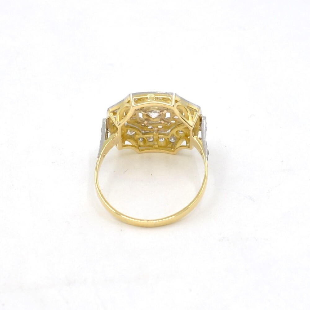 Anillo , Estilo Antiguo, En Platino, Oro 18K Y Brillantes Anillo , Estilo Antiguo, En Platino, Oro 18K Y Brillantes