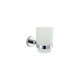 Porta Vaso Vidrio Y Metal Linea Roma Color Cromo Brillante