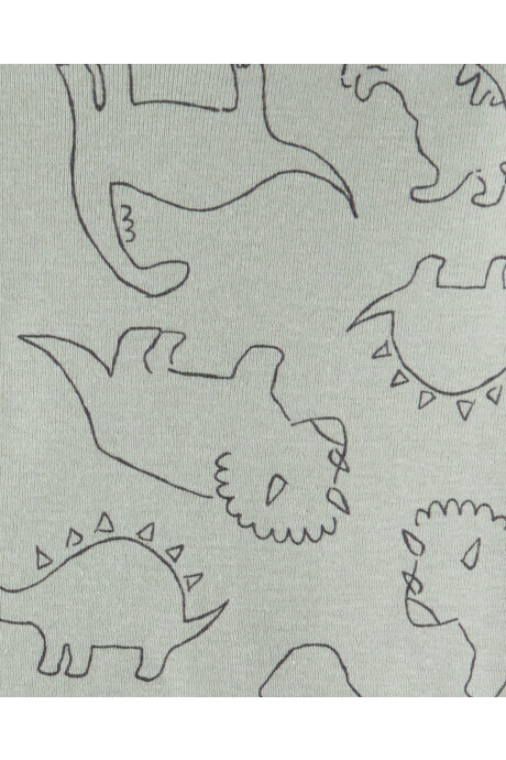 Set tres piezas de algodón, chaleco, pantalón y body, diseño dinos Sin color