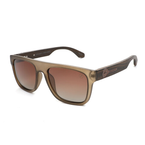 Lentes De Sol Bambu E Madeira Cuadrado - Unisex Gradiente Marón/Verde
