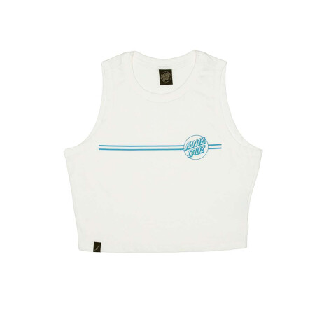 Remera Musculosa Cropped Opus Dot Stripes Front de Mujer Blanco