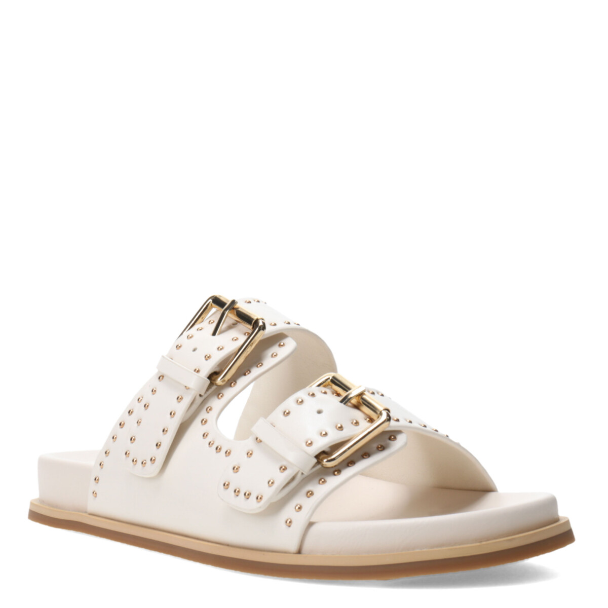 Sandalia TIVOX con hebilla y tachas MissCarol - Offwhite 