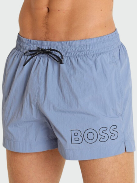 BOSS Black - Bañador Tipo Short Tejido Secado Rápido Celeste