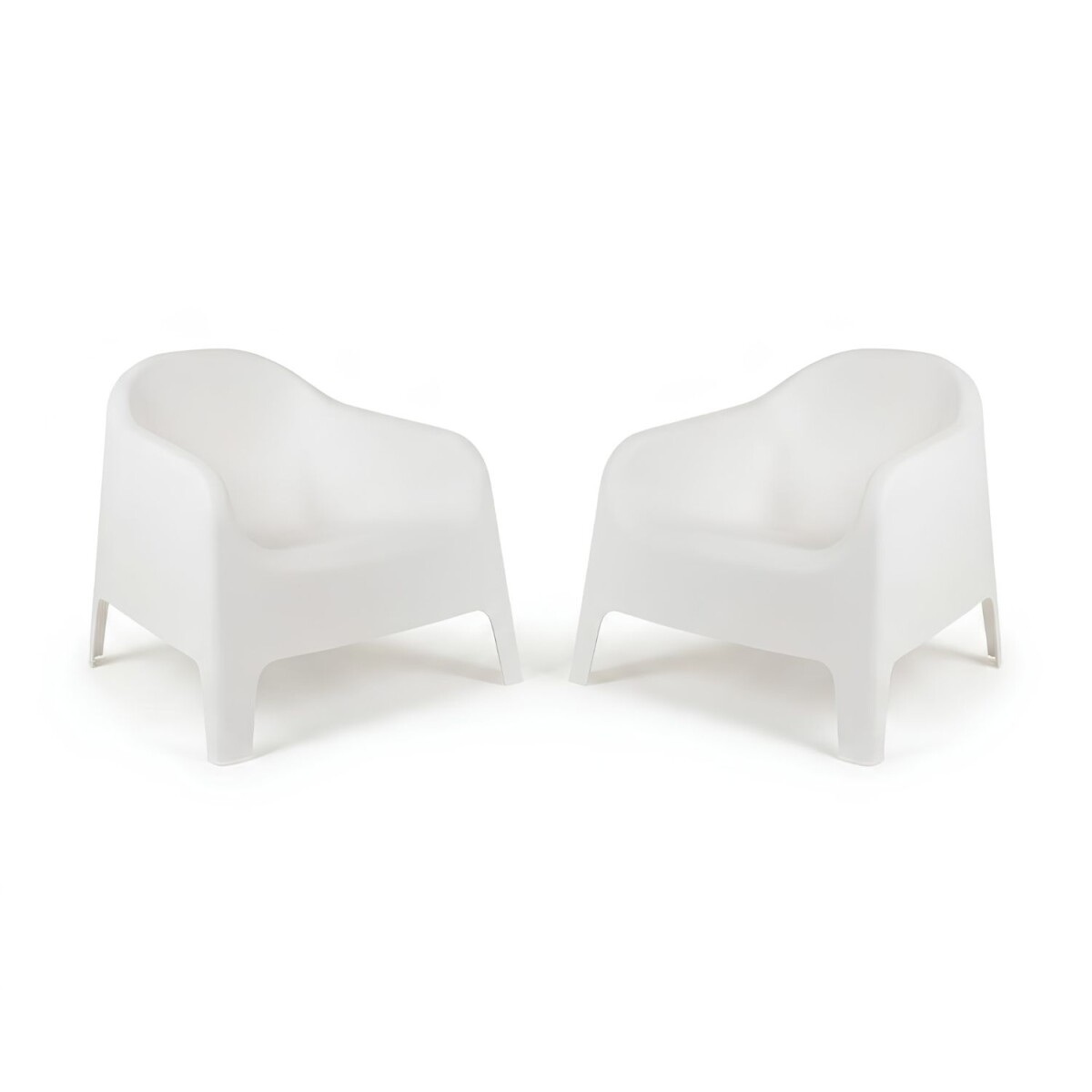Set de 2 Silla Plastico Skarpo Jardin Liso - Blanco 