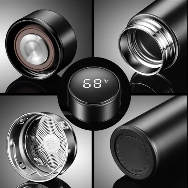 Botella Térmica Acero Inox Termo Táctil Sensor Temperatura Color Variante Negro