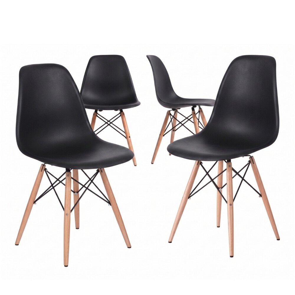 Silla Eames Pack 4 Unidades Calidad Premium Negro