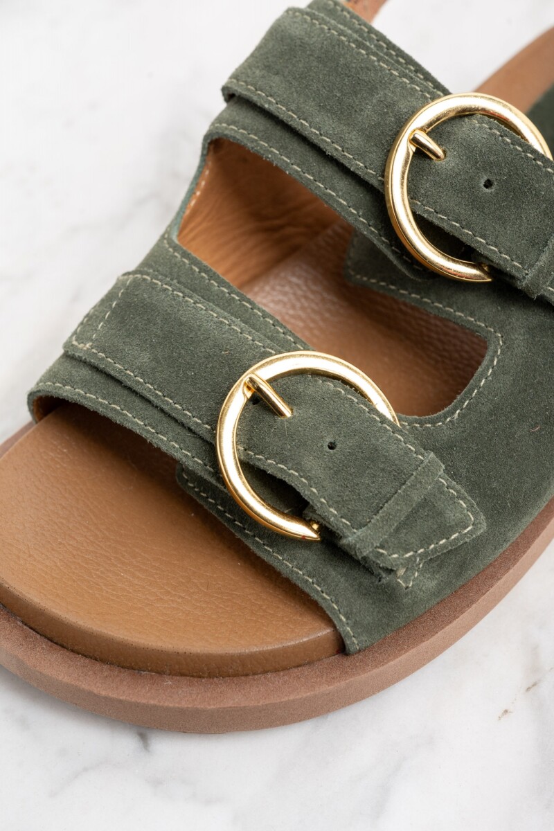 Sandalia Gamuza Verde