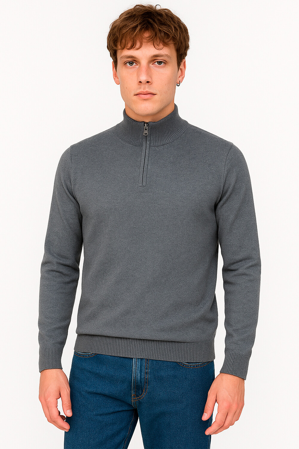 Sweater Turna Gris Melange Oscuro