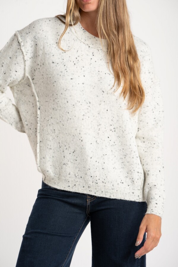 Sweater Bouttonne Gris Melange