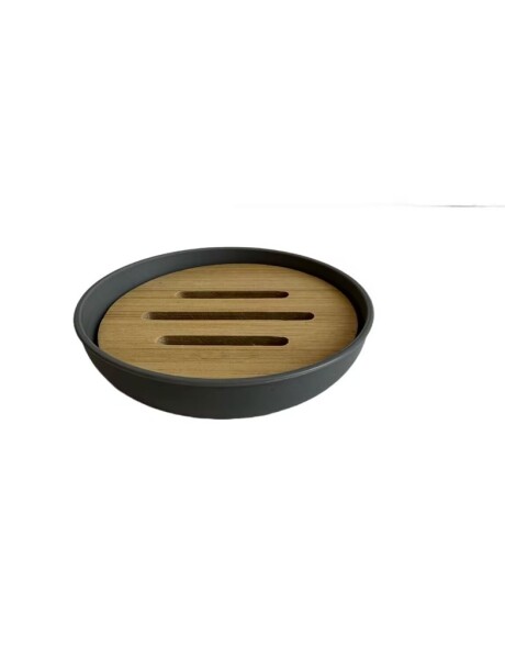 JABONERA ABIERTA DE PLASTICO Y MADERA GRIS JABONERA ABIERTA DE PLASTICO Y MADERA GRIS