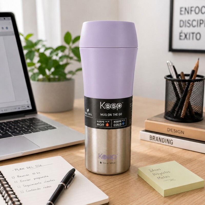 Mug en Acero Inoxidable Frio/Calor 400ml Lila