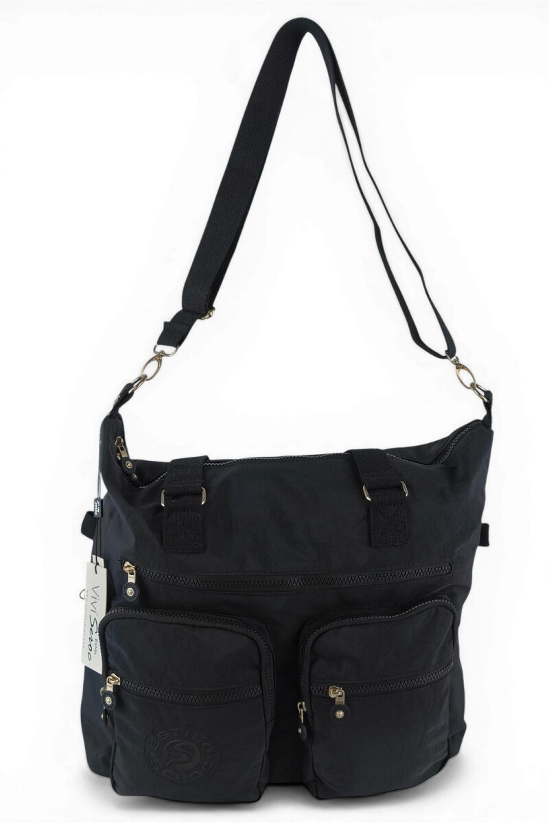 Bolso grande con bolsillos Negro