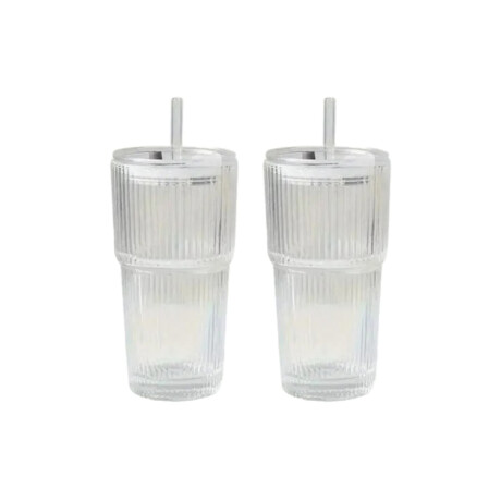 Set x 2 vaso acanalado con sorbito Sc