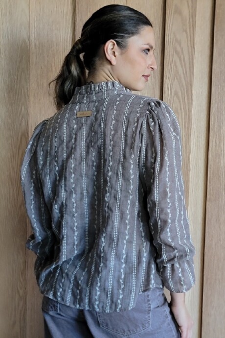 Blusa Copenhague Broderie Tostado