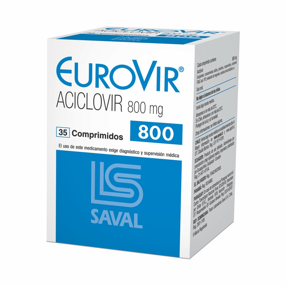 EUROVIR 800 MG.COMP. CJ X 7 BLISTERS 
